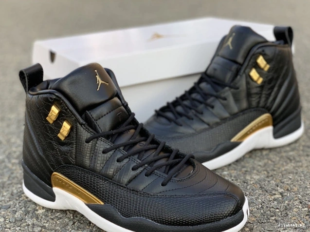 Air 'Reptile' Jordan Black 12 AO6068-007 Retro Metallic Gold-White 0719